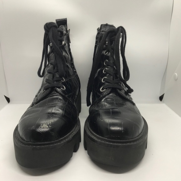 ASH Patent Leather Chunky Combat Boots - Picture 5 of 11